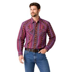 Vintage Road Runner Southwestern Button Down Shirt Men's Large Cotton